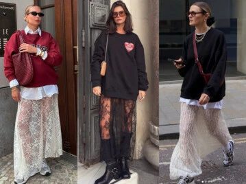 pollera de encaje larga