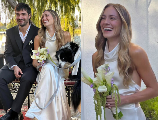 Rochi Igarzábal y su look de novia minimalista y romántica: vestido de seda, espalda descubierta y estilo natural