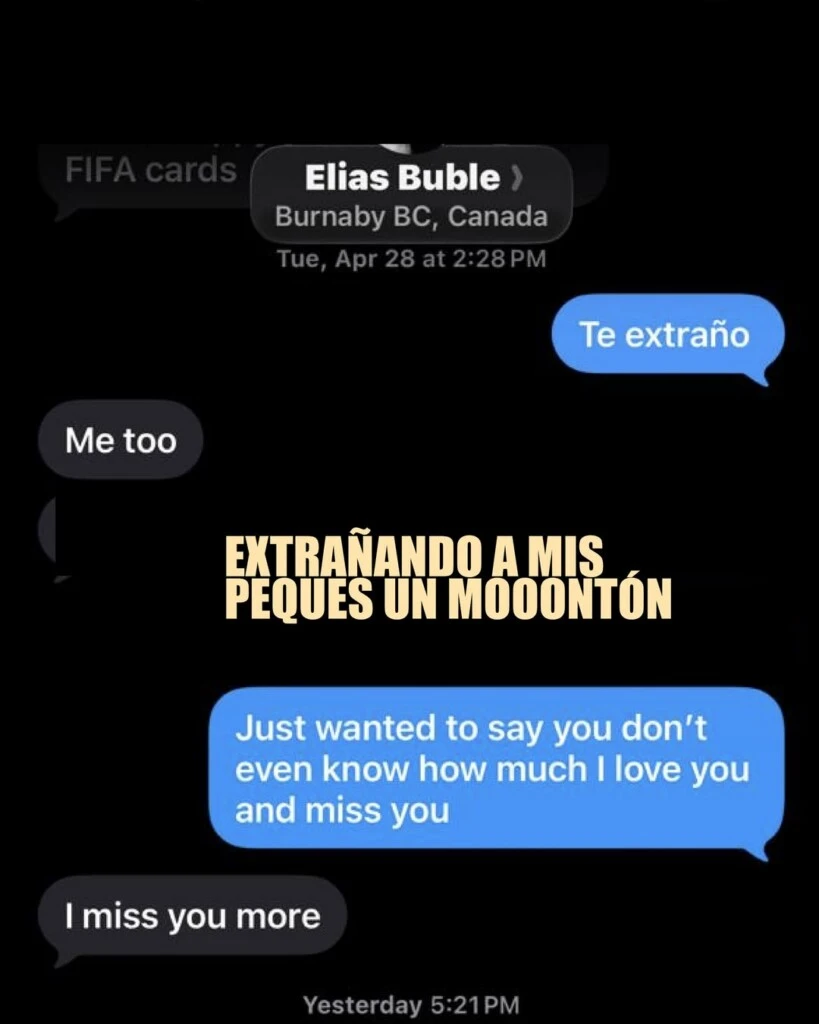 Sin embargo, una de las postales que más conmovió a sus seguidores fue la captura de pantalla de una conversación con Elías, uno de sus hijos.