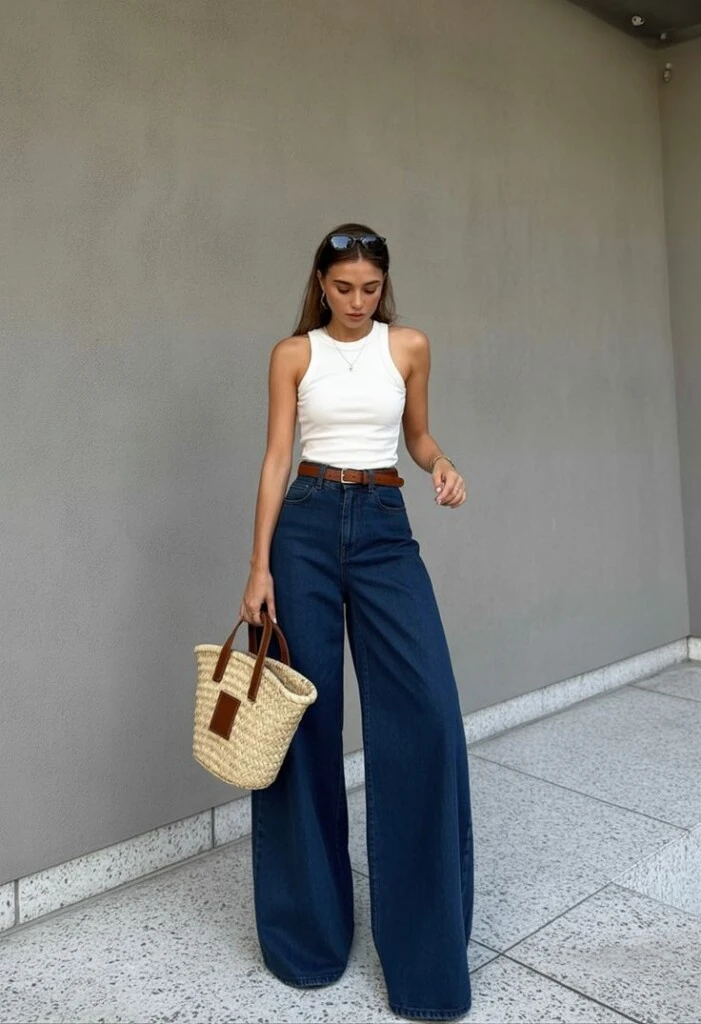 Los jeans wide leg arrasan.