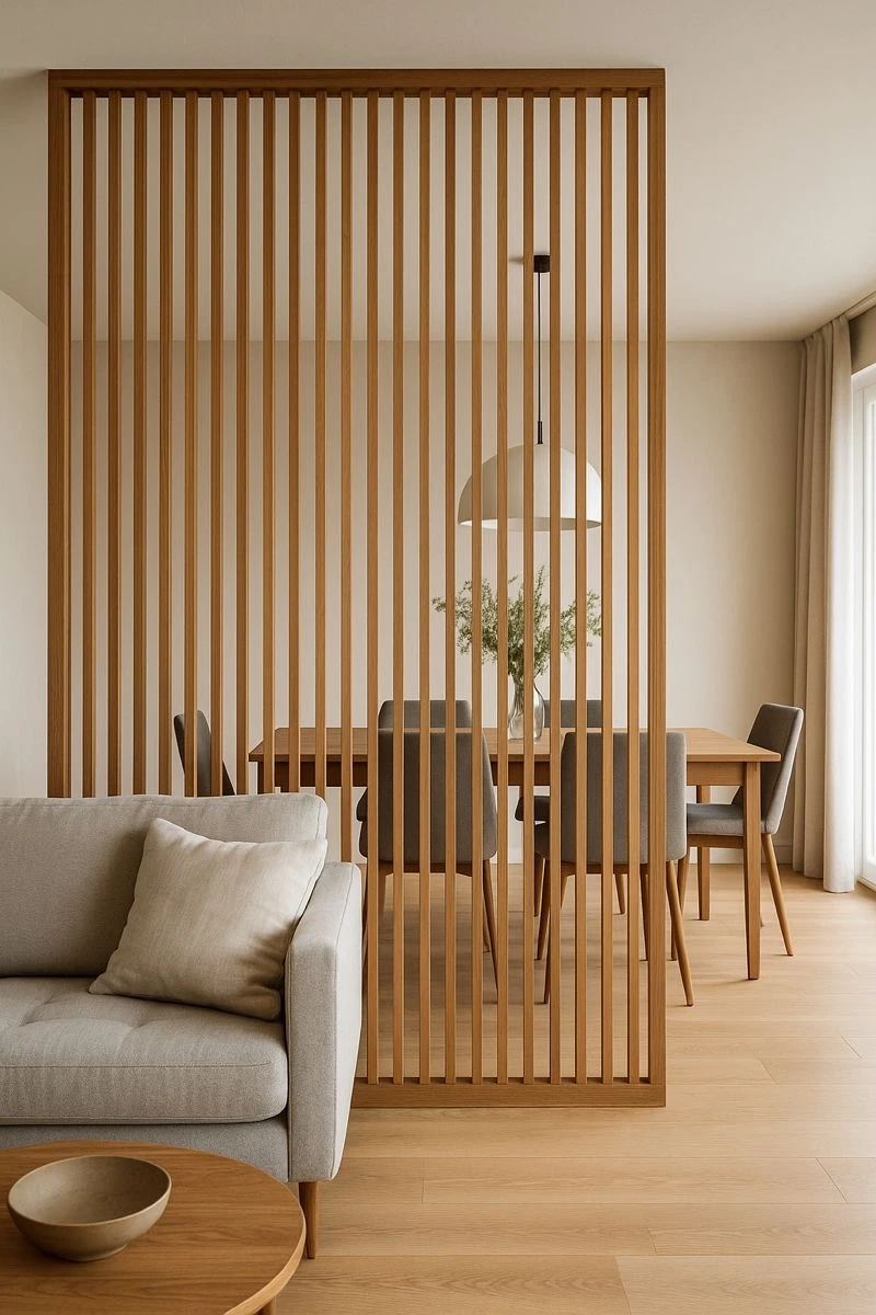 El varillado en madera es un recurso simple, con estilo y súper moderno. 