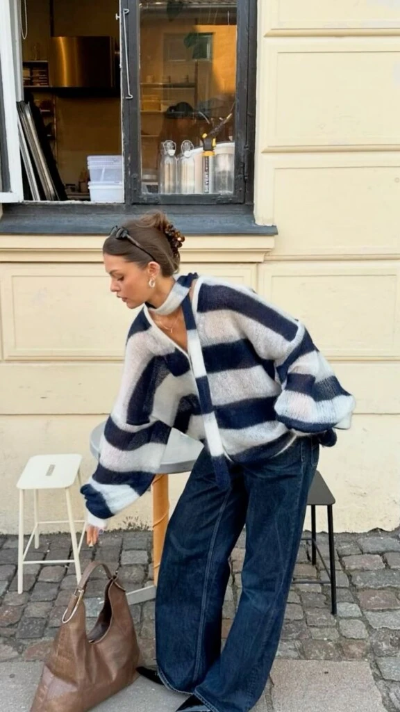 Los suéteres a rayas se imponen en el street style