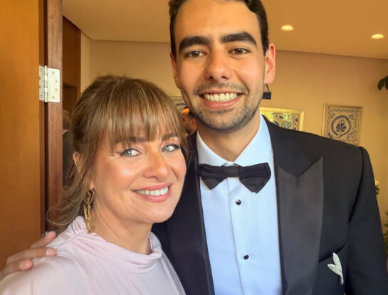 Así fue el glamoroso look de Gabriela Arias Uriburu para la boda religiosa de su hijo Sharif