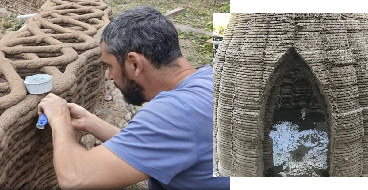 Ele criou uma impressora 3D que constrói casas de barro em Córdoba Ele criou uma impressora 3D que constrói casas de barro em Córdoba