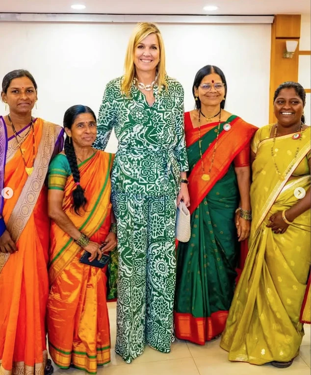 El look de Máxima en la India.