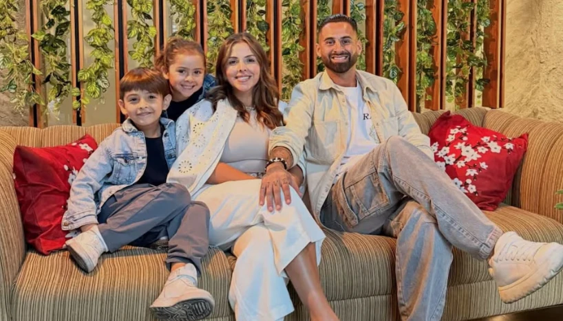Lucas Trejo y su familia