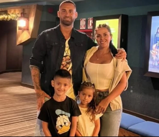 Lucas Trejo y su familia