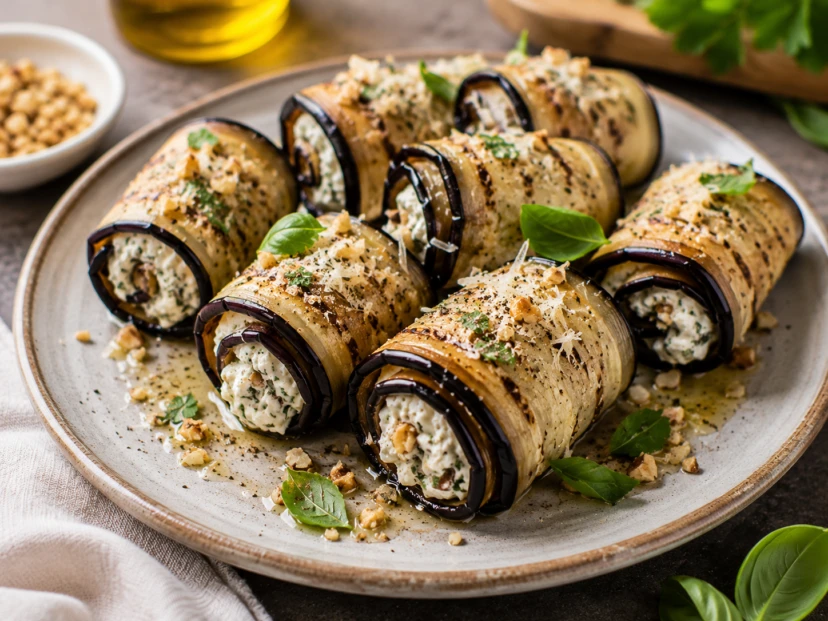 Rollitos de berenjena rellenos: una receta liviana, rica y muy fácil de preparar