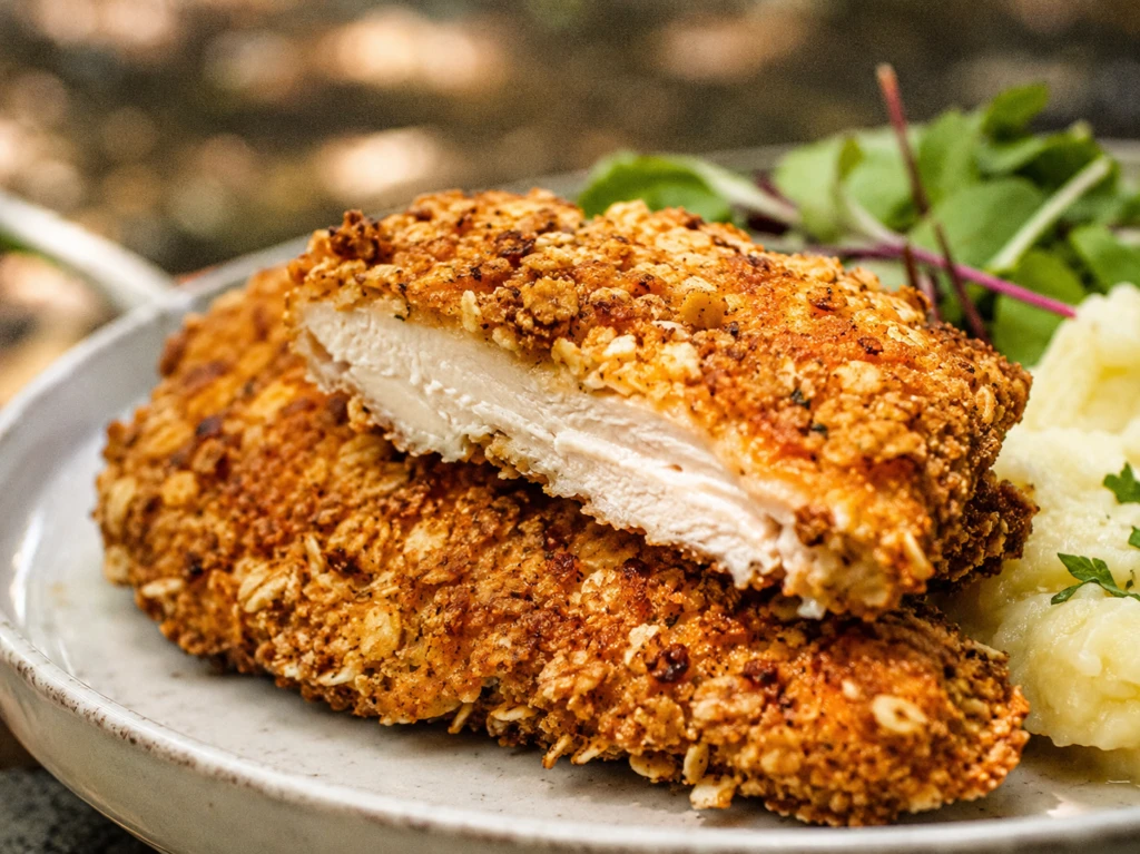 Pollo crocante con avena y parmesano: una receta más liviana y llena de sabor

