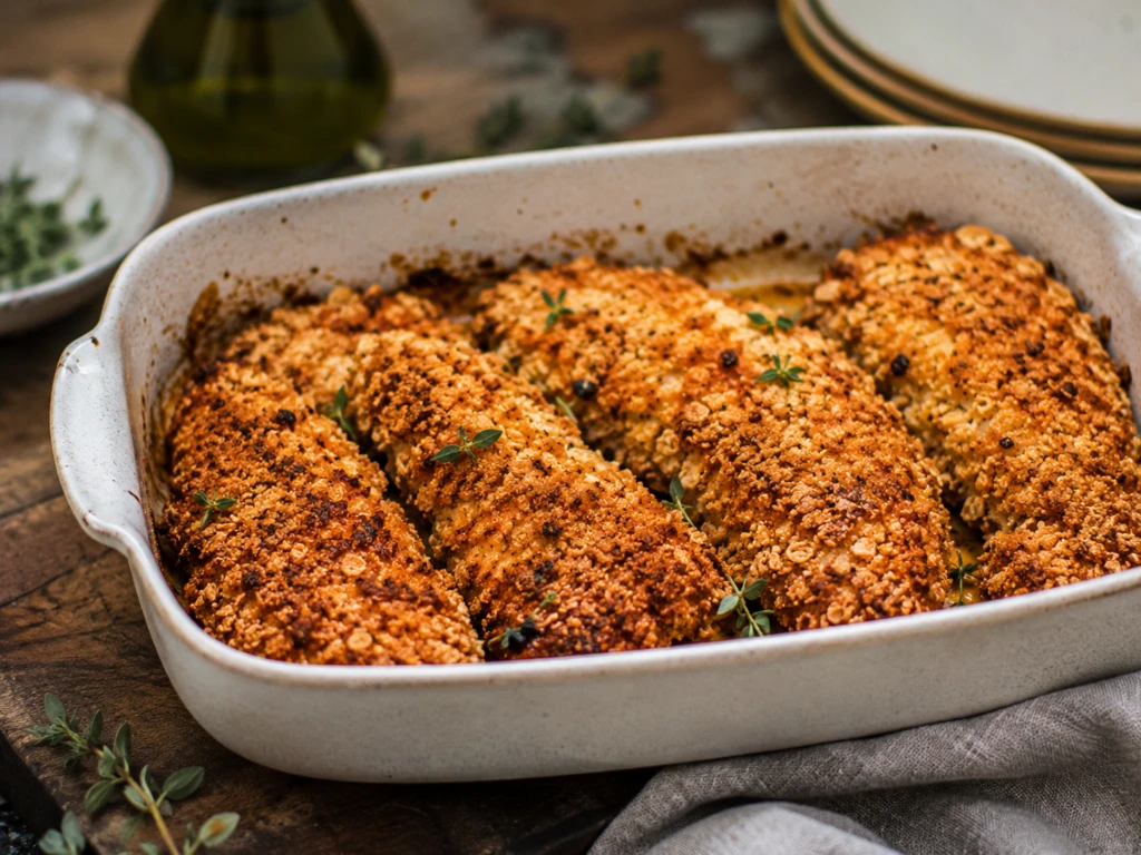 Pollo crocante con avena y parmesano: una receta más liviana y llena de sabor

