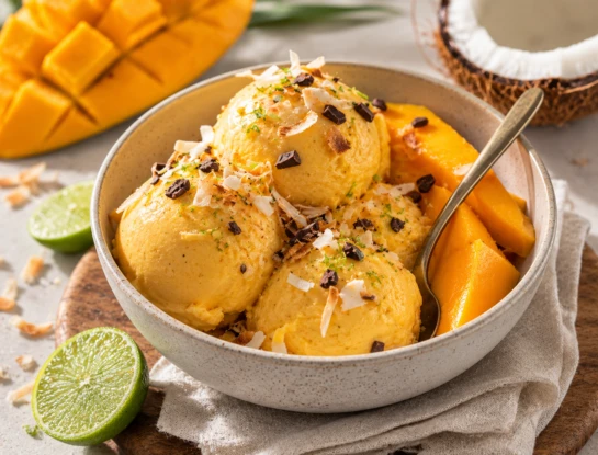 Helado de mango y coco: una receta cremosa, tropical y sin azúcar agregada