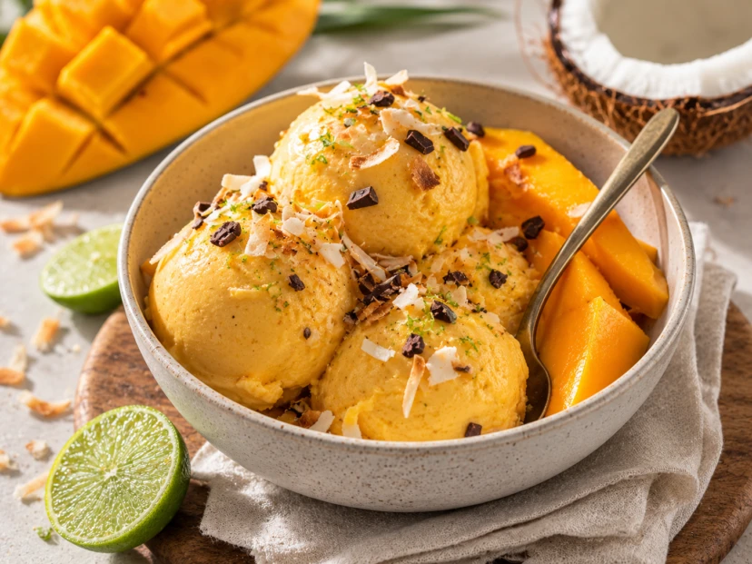 Helado de mango y coco: una receta cremosa, tropical y sin azúcar agregada