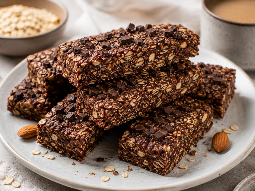 Barras de avena, cacao y manteca de almendras: la receta del snack saludable ideal para meal prep