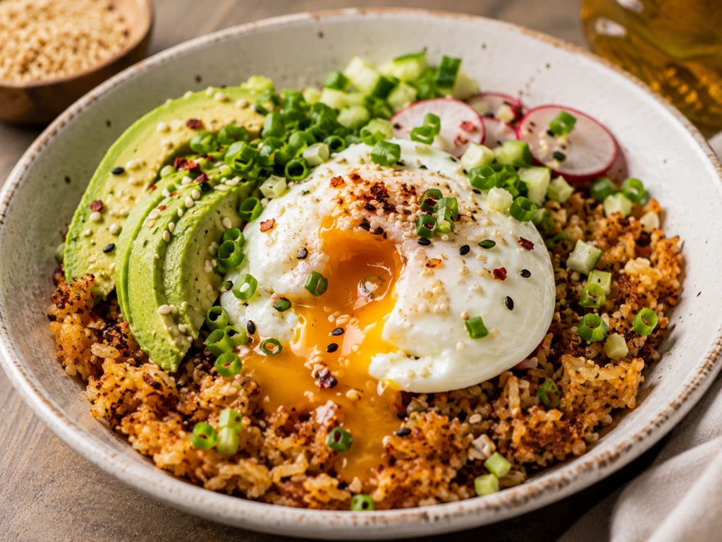 Arroz crocante al horno con palta y huevo: una receta que combina textura, sabor y pocos ingredientes

