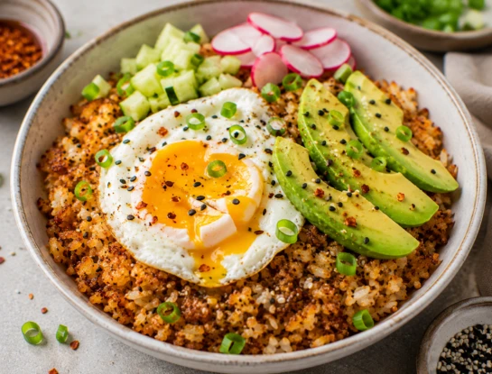 Arroz crocante al horno con palta y huevo: una receta que combina textura, sabor y pocos ingredientes