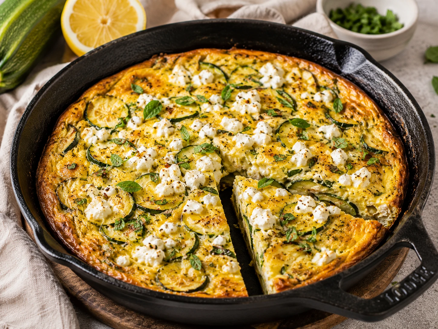 Frittata de zucchini al horno: la receta liviana y nutritiva con queso feta