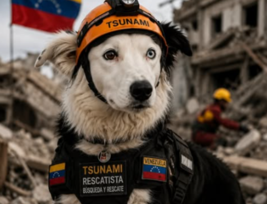 De ser maltratado a héroe: la historia de Tsunami, el perro de rescate que ya salvó a 12 personas tras el terremoto en Venezuela