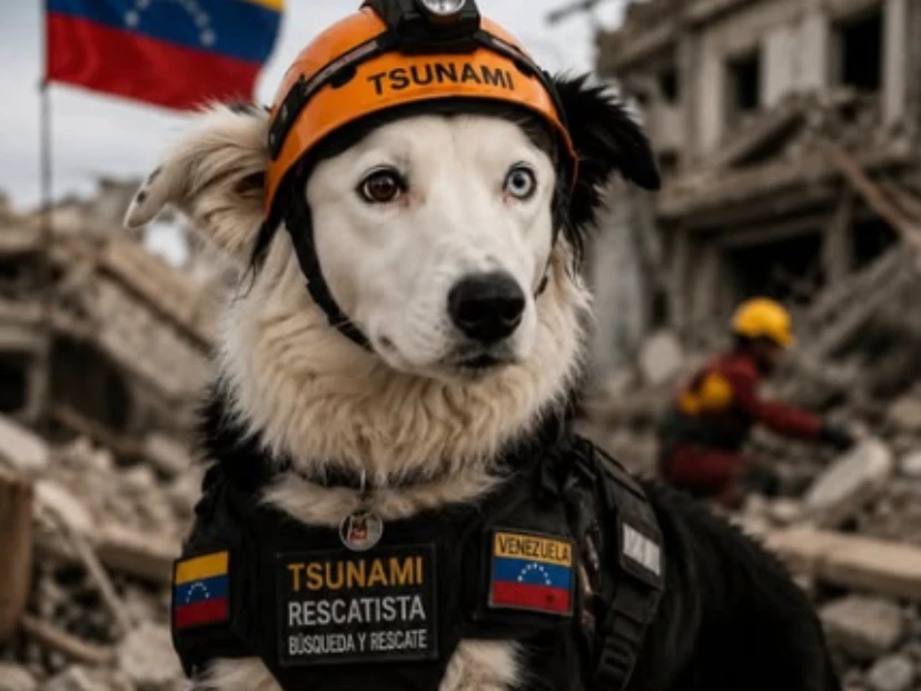 De ser maltratado a héroe: la historia de Tsunami, el perro de rescate que ya salvó a 12 personas tras el terremoto en Venezuela