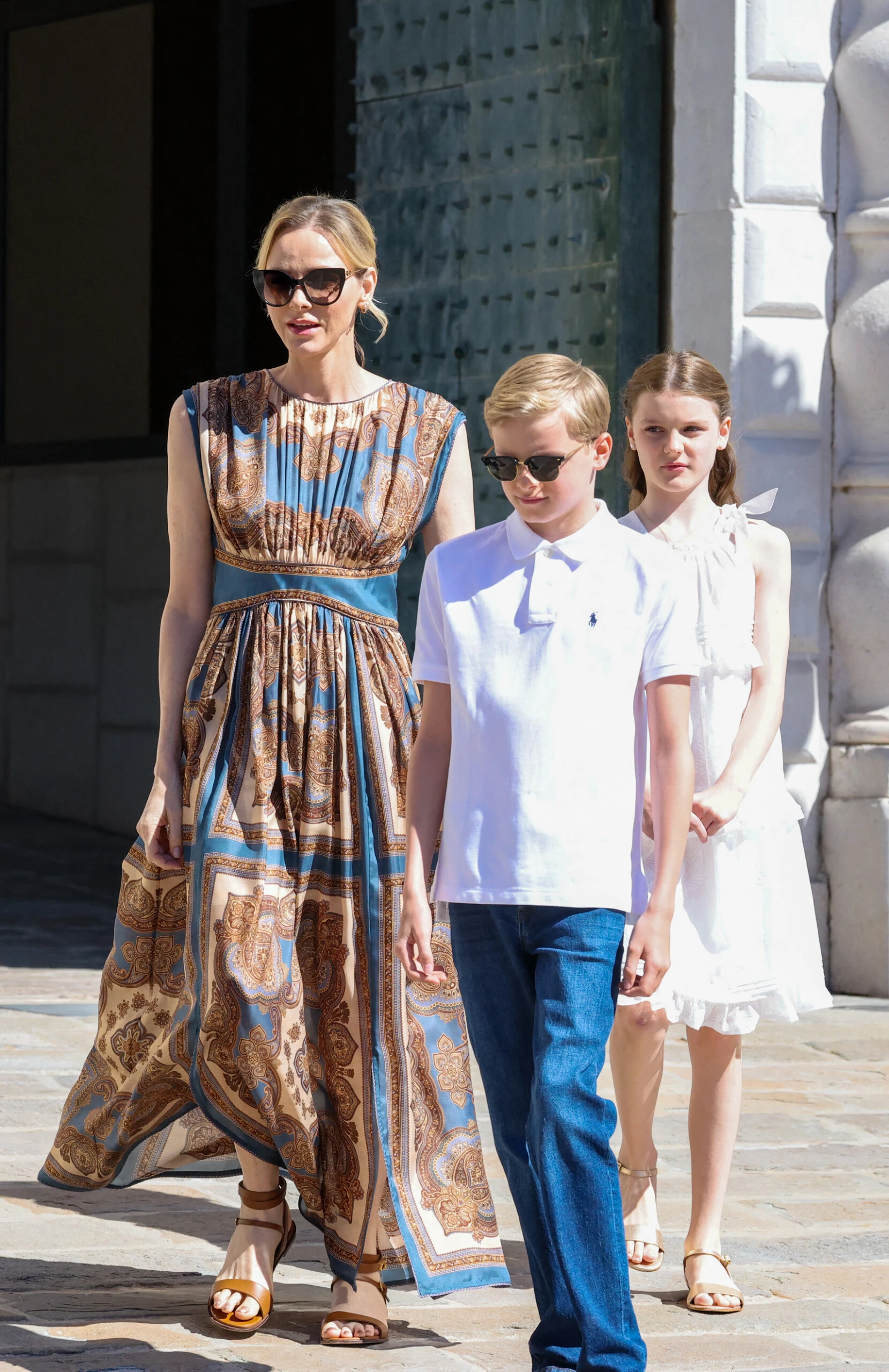Charlène de Mónaco con su vestido bohemio.