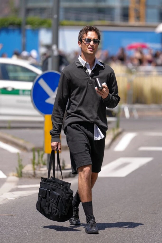 Street style desfile Menswear Prada en Milán