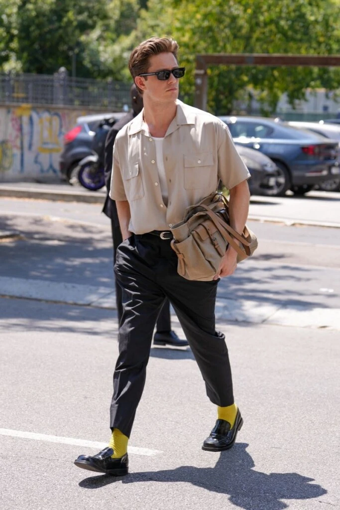 Street style desfile Menswear Prada en Milán