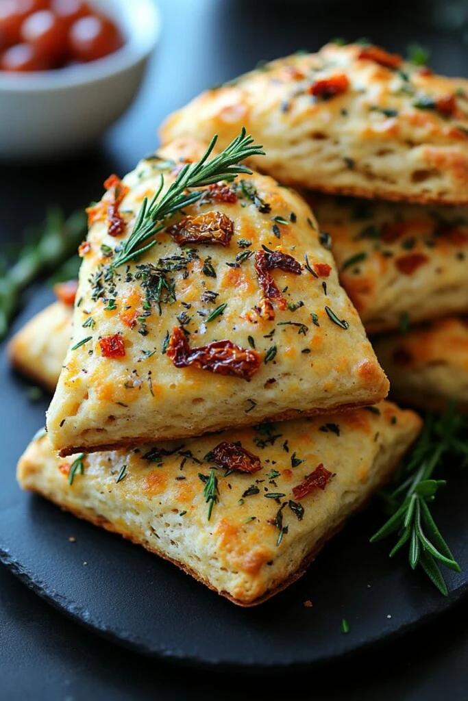 Scones de queso, ajo y tomates disecados. Foto: Pinterest