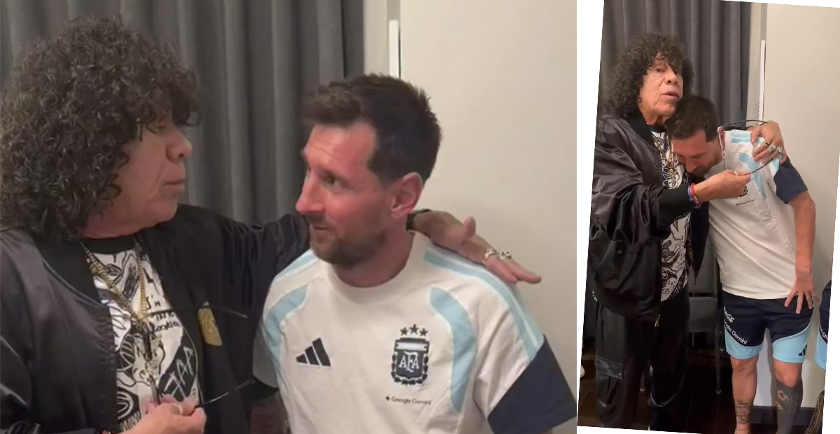 Lionel Messi recebeu uma visita muito especial: Mona Jiménez Lionel Messi recebeu uma visita muito especial: Mona Jiménez
