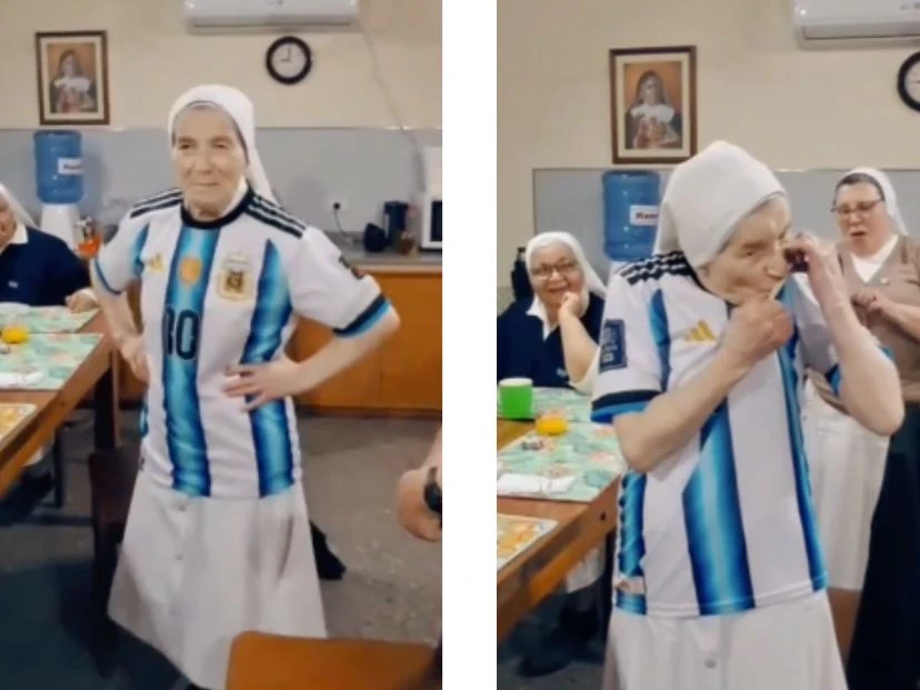La emoción de Remigia, una monja fan de Leo Messi, que se hizo viral