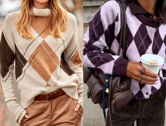 Los suéteres con rombos son la tendencia elegante y retro que vuelve con fuerza este invierno 2026