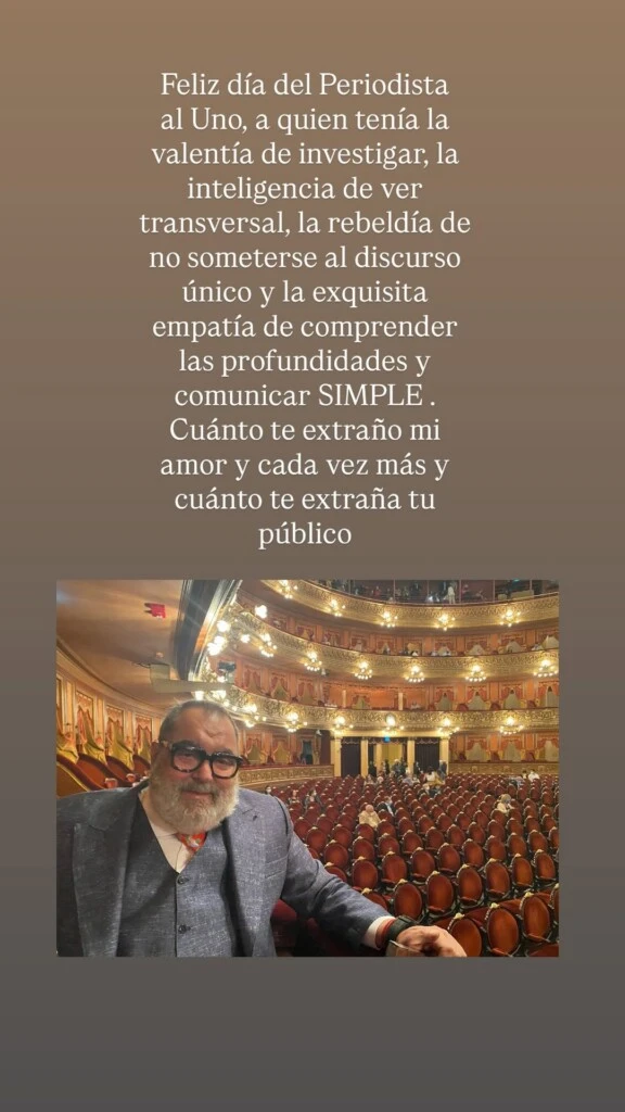La dedicatoria de Marcovecchio a Lanata. Foto: Instagram