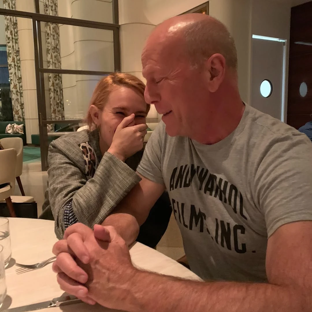 Bruce Willis junto a Rumer Willis. Fotos: IG. 