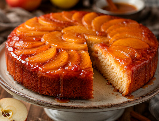 La receta fácil para la tarde del Día del Padre: torta invertida de manzanas y caramelo