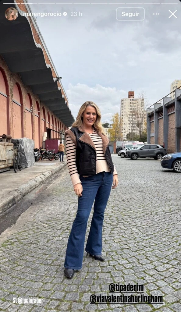 Rocío eligió un outfit que reúne algunos de los básicos infaltables del otoño invierno. 
