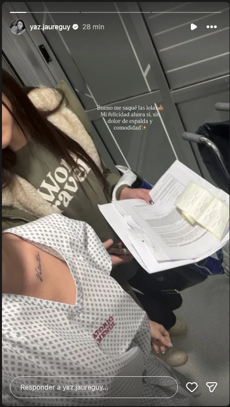 Yaz Jaureguy se sometió a una operación.