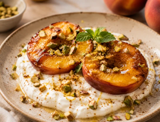 Duraznos al horno con yogur: la receta simple y elegante que se hace en 20 minutos