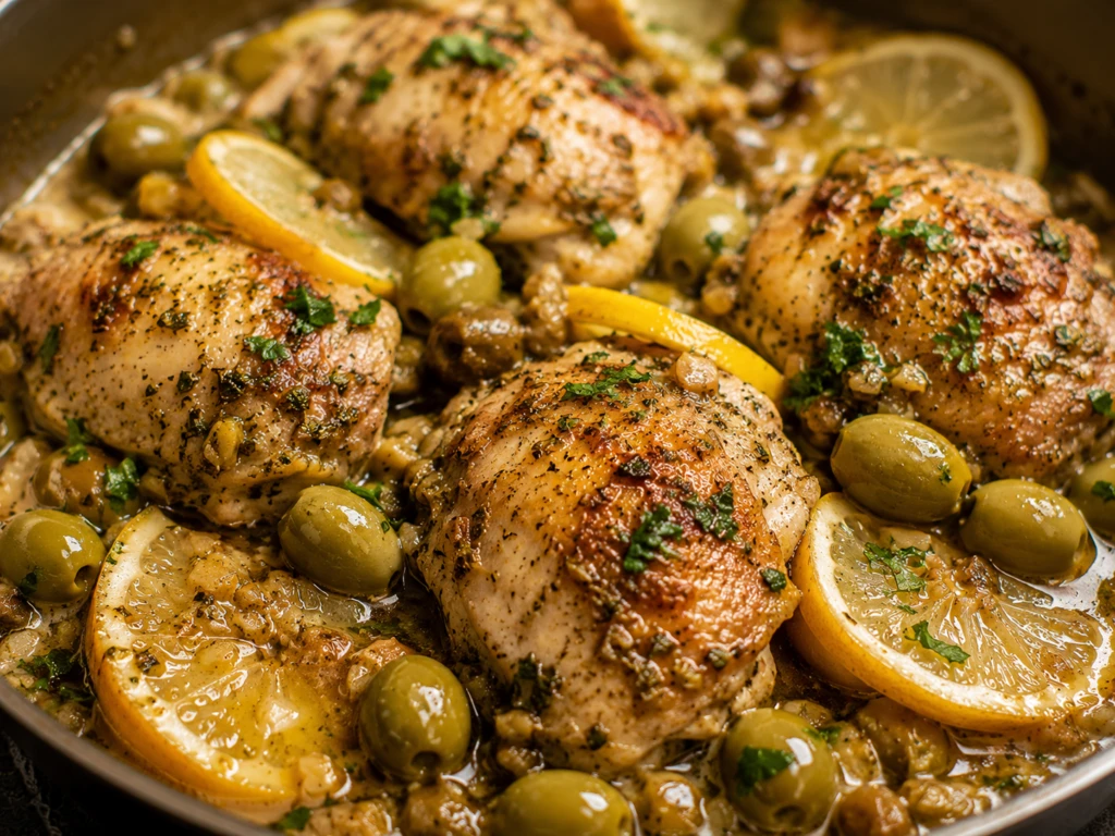 Pollo al limón con aceitunas verdes: una receta fácil, aromática y lista en 30 minutos