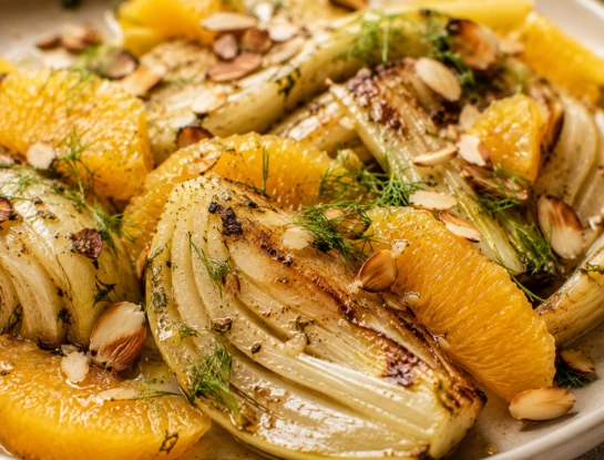 Hinojos asados con naranja y almendras: una receta saludable, deliciosa y muy fácil de hacer