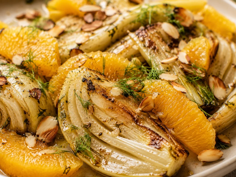 Hinojos asados con naranja y almendras: una receta saludable, deliciosa y muy fácil de hacer