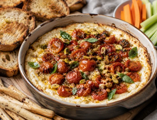 Dip caliente de ricota y tomates asados: la receta fácil y cremosa ideal para compartir