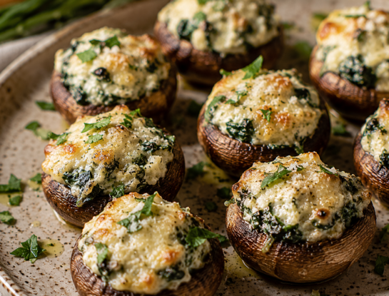Champiñones rellenos de espinaca y parmesano: una receta fácil, saludable y llena de sabor