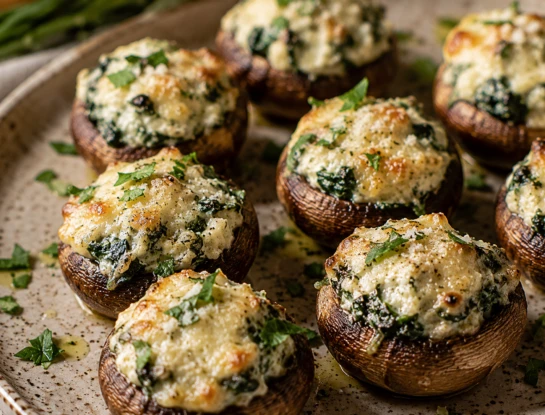 Champiñones rellenos de espinaca y parmesano: una receta fácil, saludable y llena de sabor