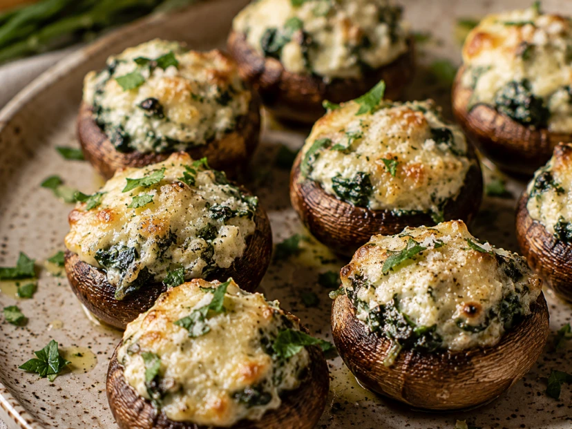 Champiñones rellenos de espinaca y parmesano: una receta fácil, saludable y llena de sabor