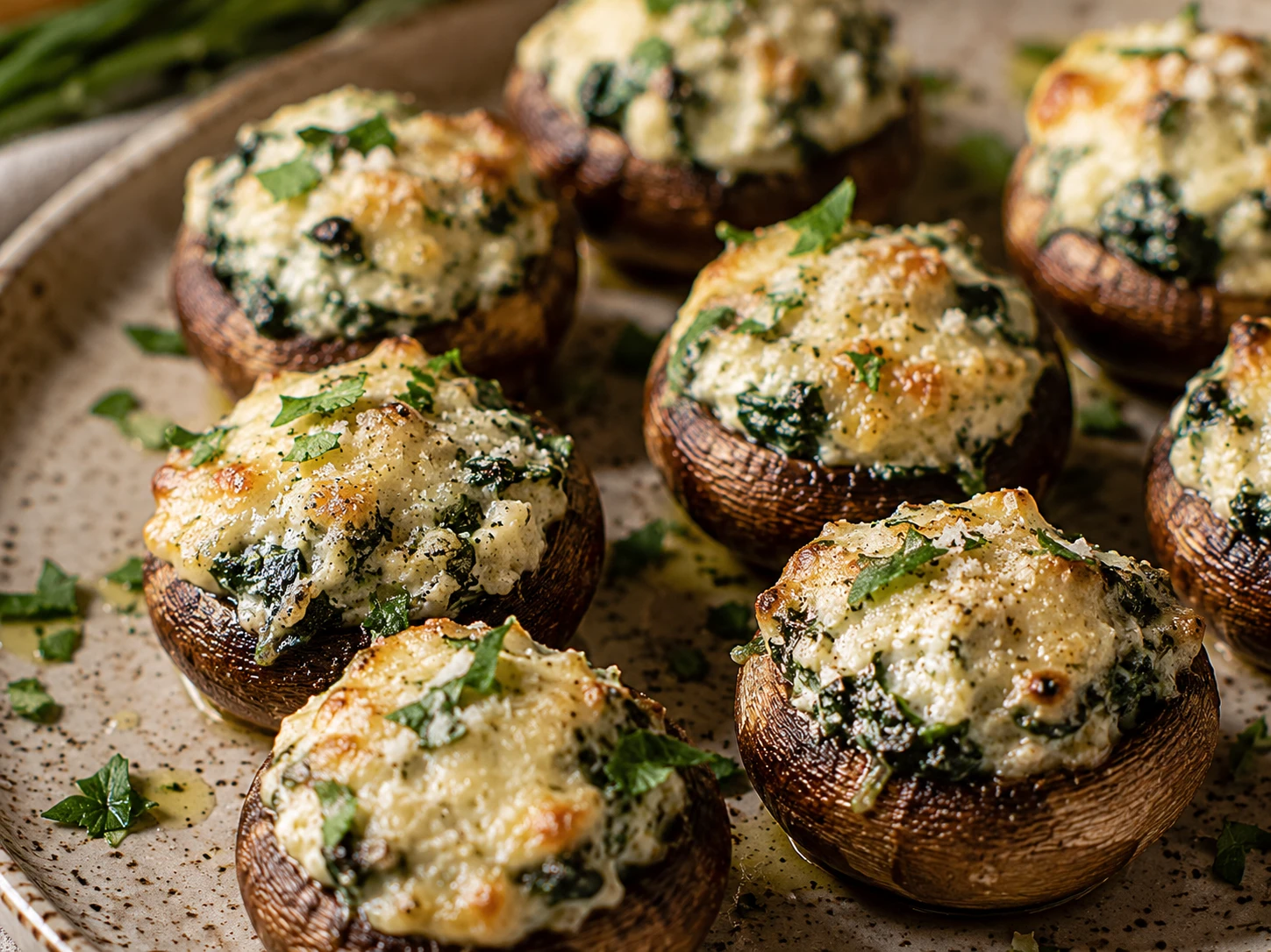 Champiñones rellenos de espinaca y parmesano: una receta fácil, saludable y llena de sabor