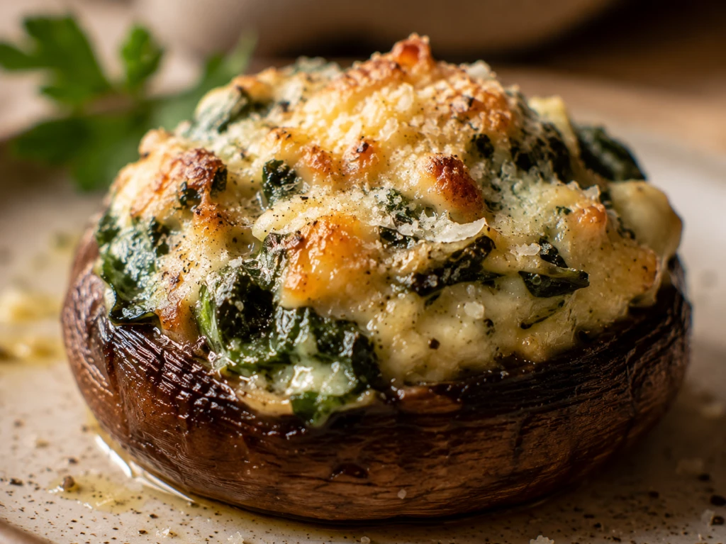 Champiñones rellenos de espinaca y parmesano: una receta fácil, saludable y llena de sabor