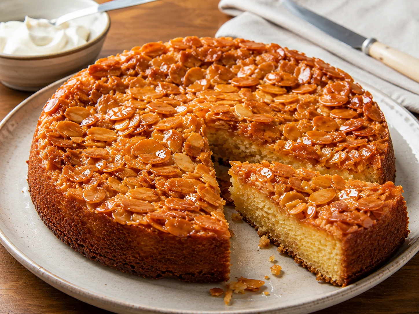 Toscakaka: la receta de la clásica tarta sueca de almendras con una irresistible cubierta crocante de caramelo