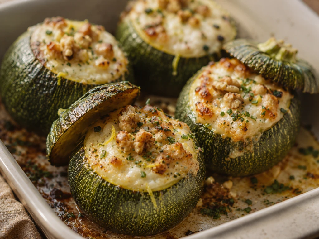 Zapallitos rellenos de ricota, limón y nueces: una receta liviana, cremosa y saludable
