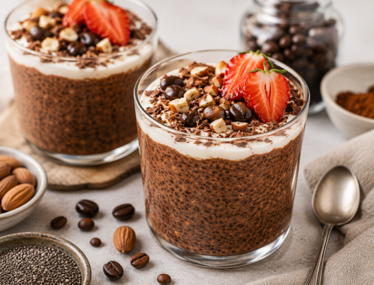 Chía pudding de café y cacao: la receta del desayuno saludable y cremoso que es tendencia