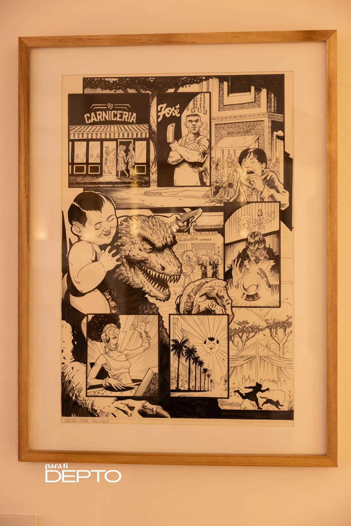 El afiche de Emiliano Mariani sobre el multiverso gastronómico de Germán Sitz. 