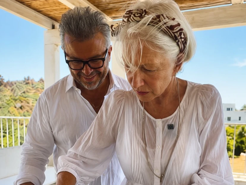 De Puglia para el mundo: el imperdible encuentro de Donato de Santis con Helen Mirren entre bruschettas y secretos de cocina