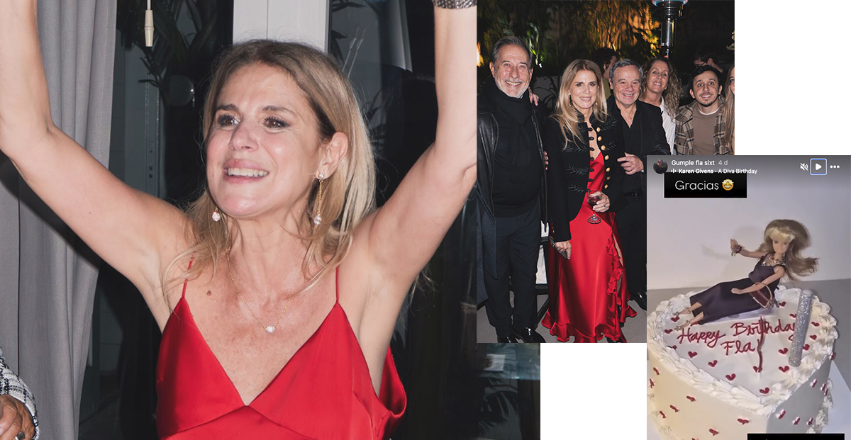Flavia Palmiero comemorou 60 anos com grande festa